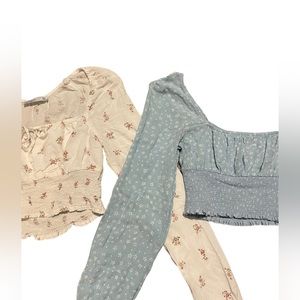 HOLLISTER & LA HEARTS by PACSUN floral blouse bundle